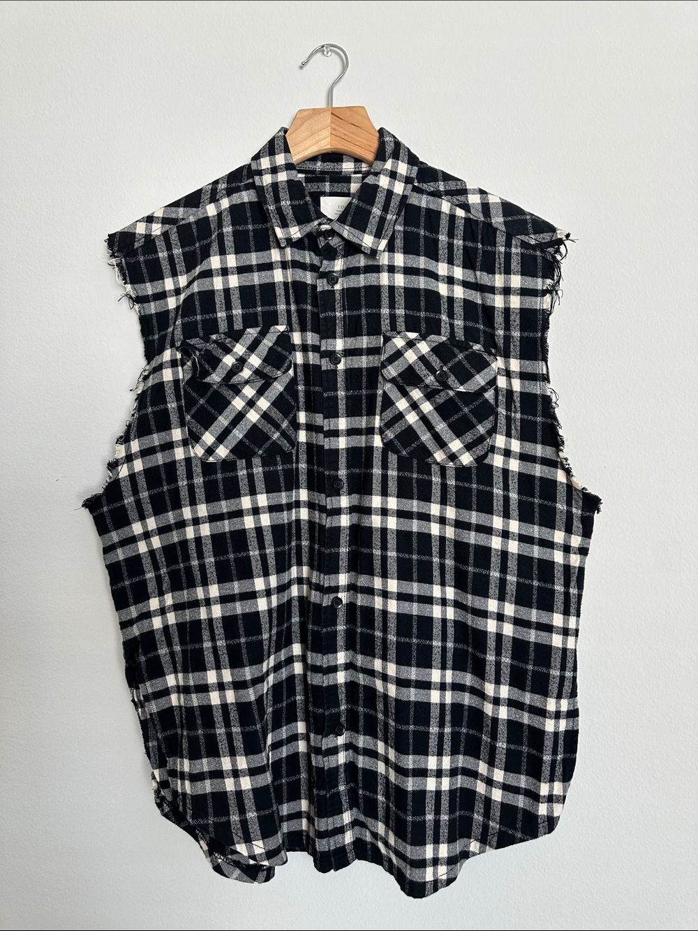 Fear of God Black and White Plaid Flannel Shirt
